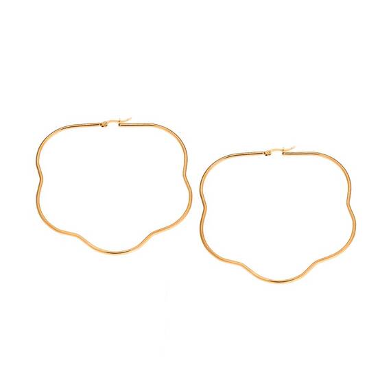 Σκουλαρίκια Senza Steel 7,5 cm Gold Plated