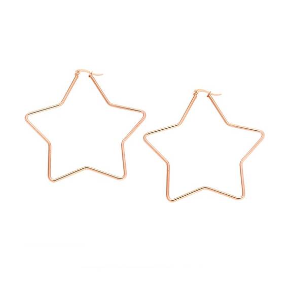 Σκουλαρίκια Senza Steel 7 cm Rose Gold Plated