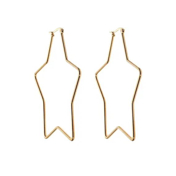 Σκουλαρίκια Senza Steel 8 cm Gold Plated