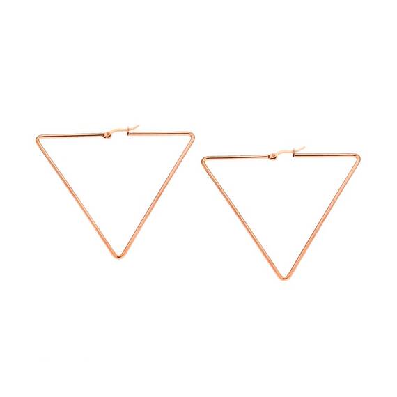 Σκουλαρίκια Senza Steel 6 cm Rose Gold Plated