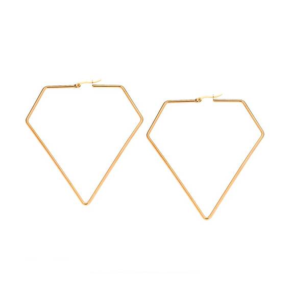 Σκουλαρίκια Senza Steel 8 cm Gold Plated