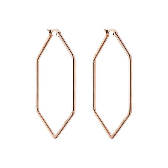 Σκουλαρίκια Senza Steel 5 cm Rose Gold Plated