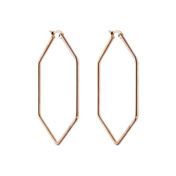 Σκουλαρίκια Senza Steel 5 cm Rose Gold Plated