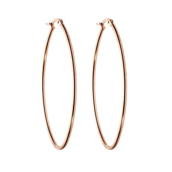 Σκουλαρίκια Senza Steel 6X4 cm Rose Gold Plated