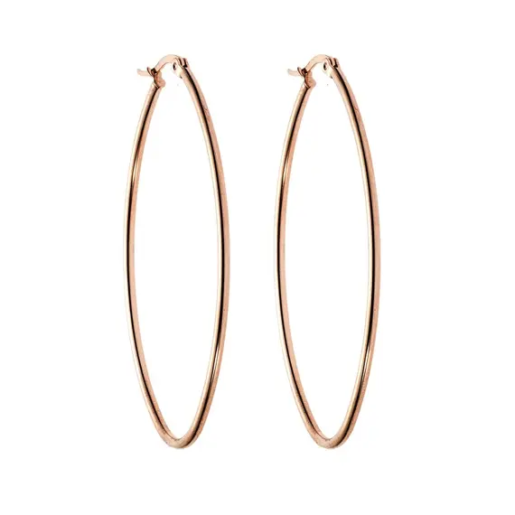 Σκουλαρίκια Senza Steel 6X4 cm Rose Gold Plated