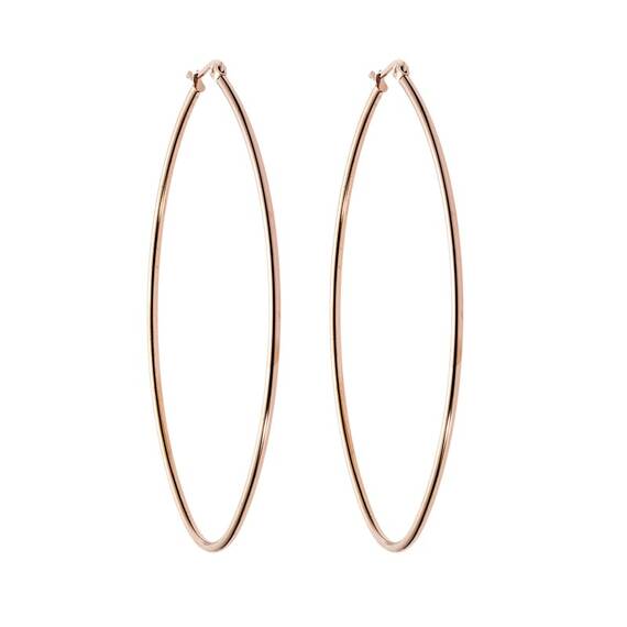 Σκουλαρίκια Senza Steel 8X5,5 cm Rose Gold Plated