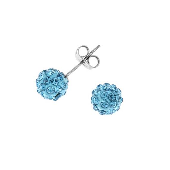 Σκουλαρίκια Senza Steel Blue Strass