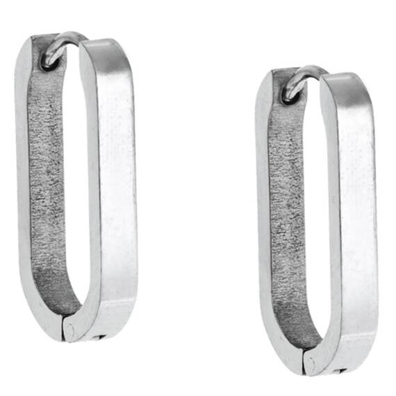 Σκουλαρίκια Κρίκοι Οβάλ SENZA Steel 2x1.2 cm