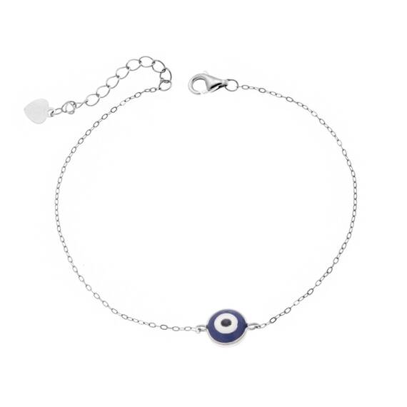 Βραχιόλι Senza Silver 925, Ματάκι με σμάλτο