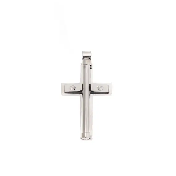 Κολιέ Senza Men&#039;s Steel, Σταυρός από Ατσάλι