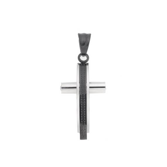 Μοτίφ Senza Men&#039;s Steel, Δίχρωμος Σταυρός από Ατσάλι