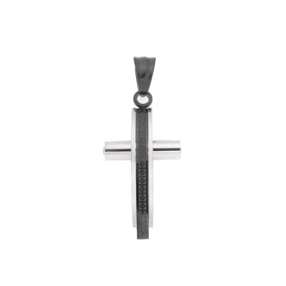 Μοτίφ Senza Men&#039;s Steel, Δίχρωμος Σταυρός από Ατσάλι