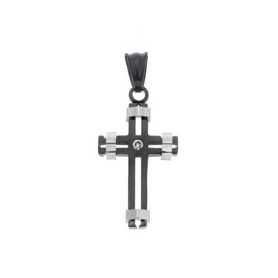 Μοτίφ Senza Men&#039;s Steel, Δίχρωμος Σταυρός από Ατσάλι