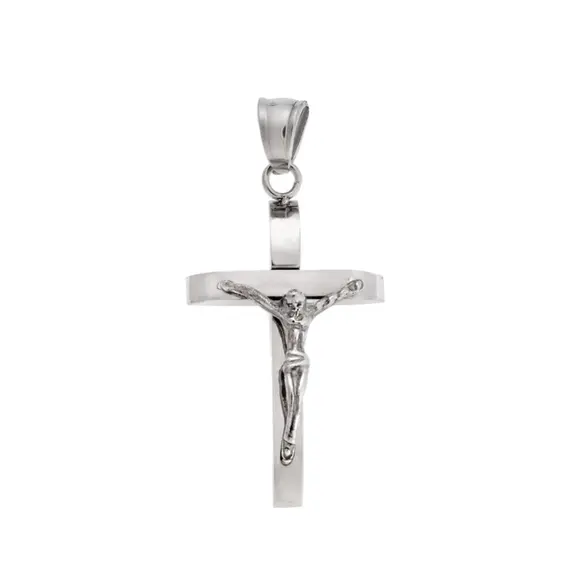 Μοτίφ Senza Men&#039;s Steel, Σταυρός με τον Εσταυρωμένο, από ατσάλι
