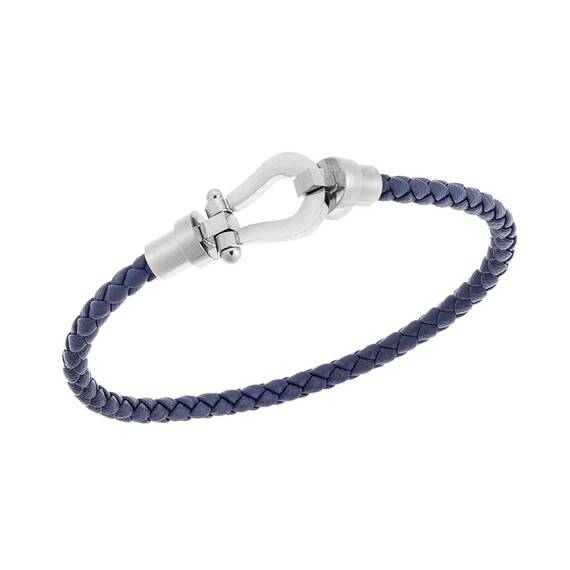 Βραχιόλι Senza Men&#039;s Steel Blue Leather Strap