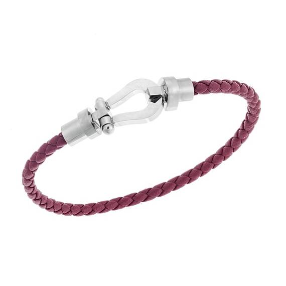 Βραχιόλι Senza Men&#039;s Steel Red Leather Strap