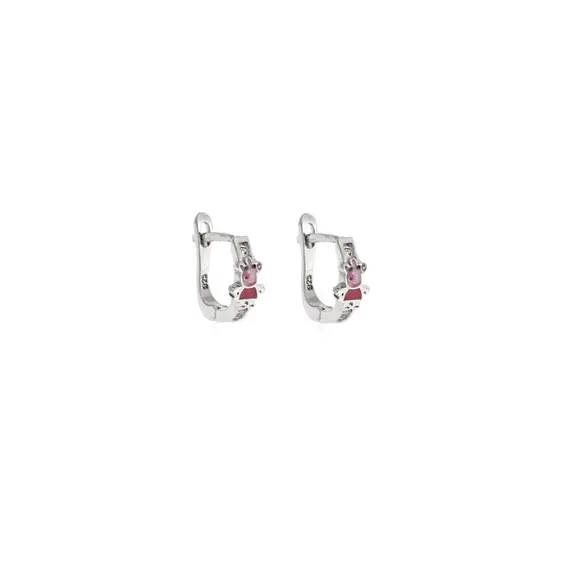 Σκουλαρίκια Παιδικά Senza Silver 925, κρίκοι με Peppa