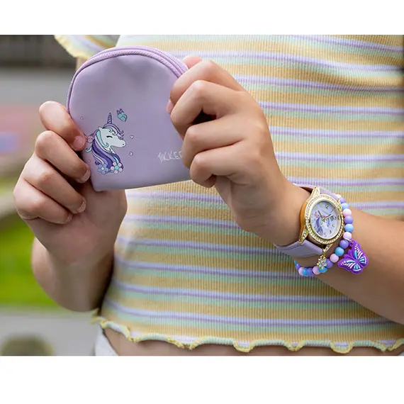 TIKKERS Girls Purple Unicorn Set Με Βραχιόλι Και Τσαντάκι ATK1106, image 7
