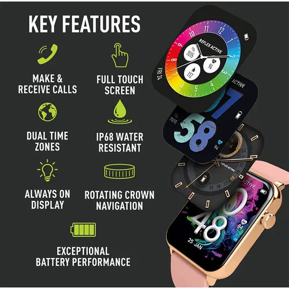 REFLEX ACTIVE Series 30 Amoled Nude Smart Calling Watch RA30-2188, image 2
