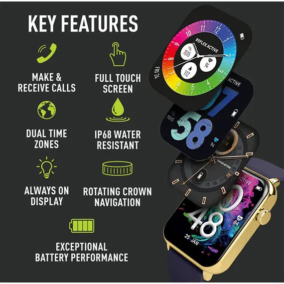 REFLEX ACTIVE Series 30 Amoled Blue Smart Calling Watch RA30-2190, image 2