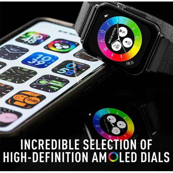 REFLEX ACTIVE Series 30 Amoled Black Mesh Smart Calling Watch RA30-4088, image 4