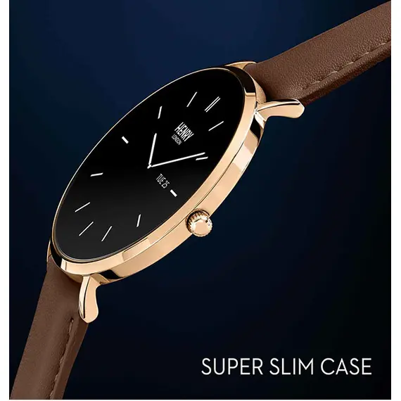 HENRY LONDON Smartwatch Rose & Chocolate Leather HLS65-0002, image 4