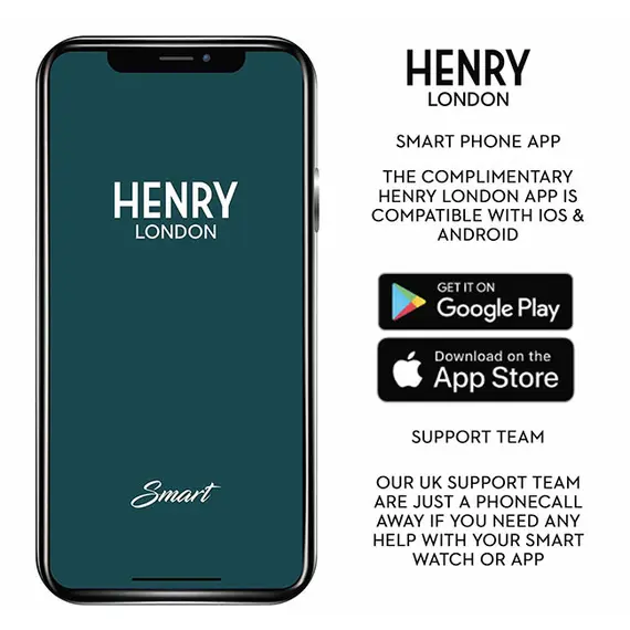 HENRY LONDON Smartwatch Rose & Chocolate Leather HLS65-0002, image 7