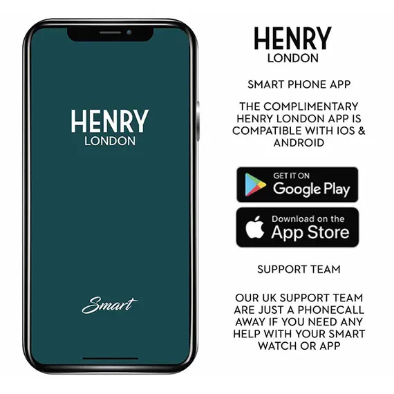 HENRY LONDON Smartwatch Gold & Chocolate Leather HLS65-0007, image 7