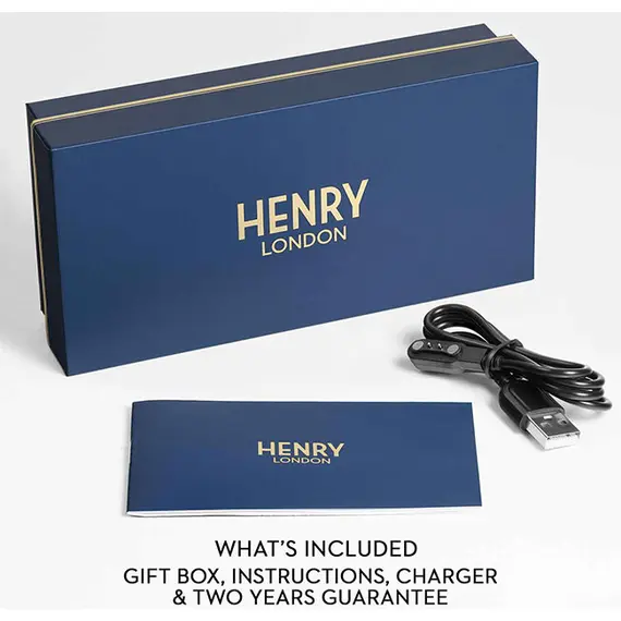 HENRY LONDON Smartwatch Silver & Black Leather HLS65-0009, image 8