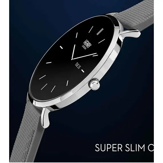 HENRY LONDON Smartwatch Silver & Slate Silicone HLS65-0011, image 4