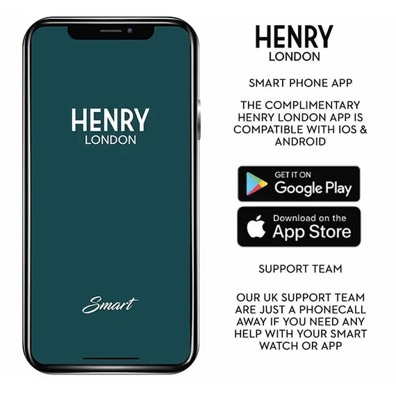 HENRY LONDON Smartwatch Rose & Teal Silicone HLS65-0014, image 7