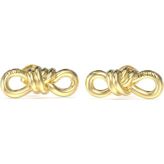 GUESS STEEL Modern Love Χρυσά Σκουλαρίκια Με Άπειρο JUBE04012JWYGT-U