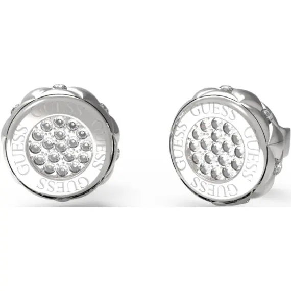 GUESS STEEL Stylish Ασημένια Σκουλαρίκια Με Ζιργκόν JUBE04595JWRHT-U