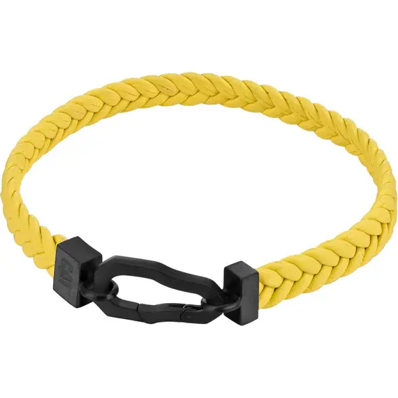 CATERPILLAR Weave Βραχιόλι Από Δέρμα Και Ανοξείδωτο Ατσάλι 21cm J017B30117