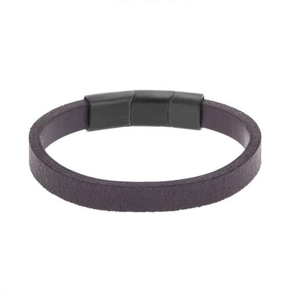 Βραχιόλι Senza Men&#039;s Steel Brown Leather Strap