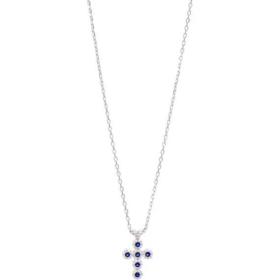 PRINCESILVERO Κολιέ Σταυρός Με Πέτρες Από Ασήμι 925 45cm 4B-KD237-1M