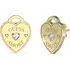 GUESS STEEL Amore Χρυσά Σκουλαρίκια Καρδιές Με Ζιργκόν JUBE05058JWYGT-U