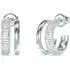 GUESS STEEL Fabulous Ασημένια Σκουλαρίκια Κρίκοι Με Ζιργκόν JUBE05197JWRHT-U