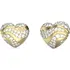 GUESS STEEL In My Heart Χρυσά Σκουλαρίκια Καρδιές Με Ζιργκόν JUBE04504JWYGT-U