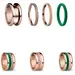 BERING Symphony Set Green Lights Stainless Steel Ring GREENLIGHTS