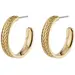 PILGRIM Legacy Wheat Leaf Medium Hoop Gold-Plated Earrings 142132023