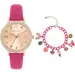 TIKKERS Girls Pink Strap Stone Set ATK1089